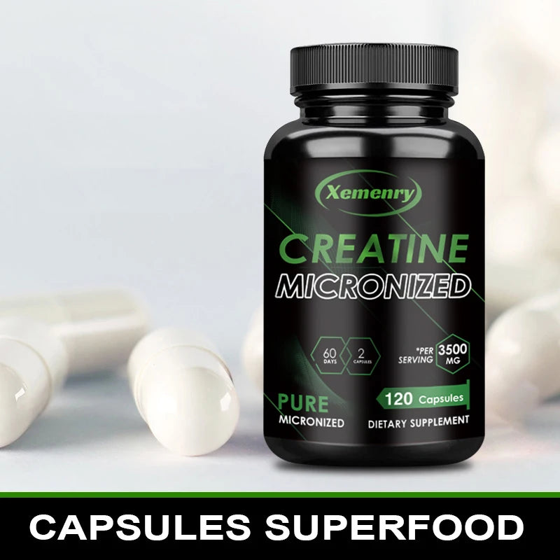 Creatine Monohydrate - Increase Strength, Build Muscle and Improve Performance, Explosive Power for Men - 120 Capsules