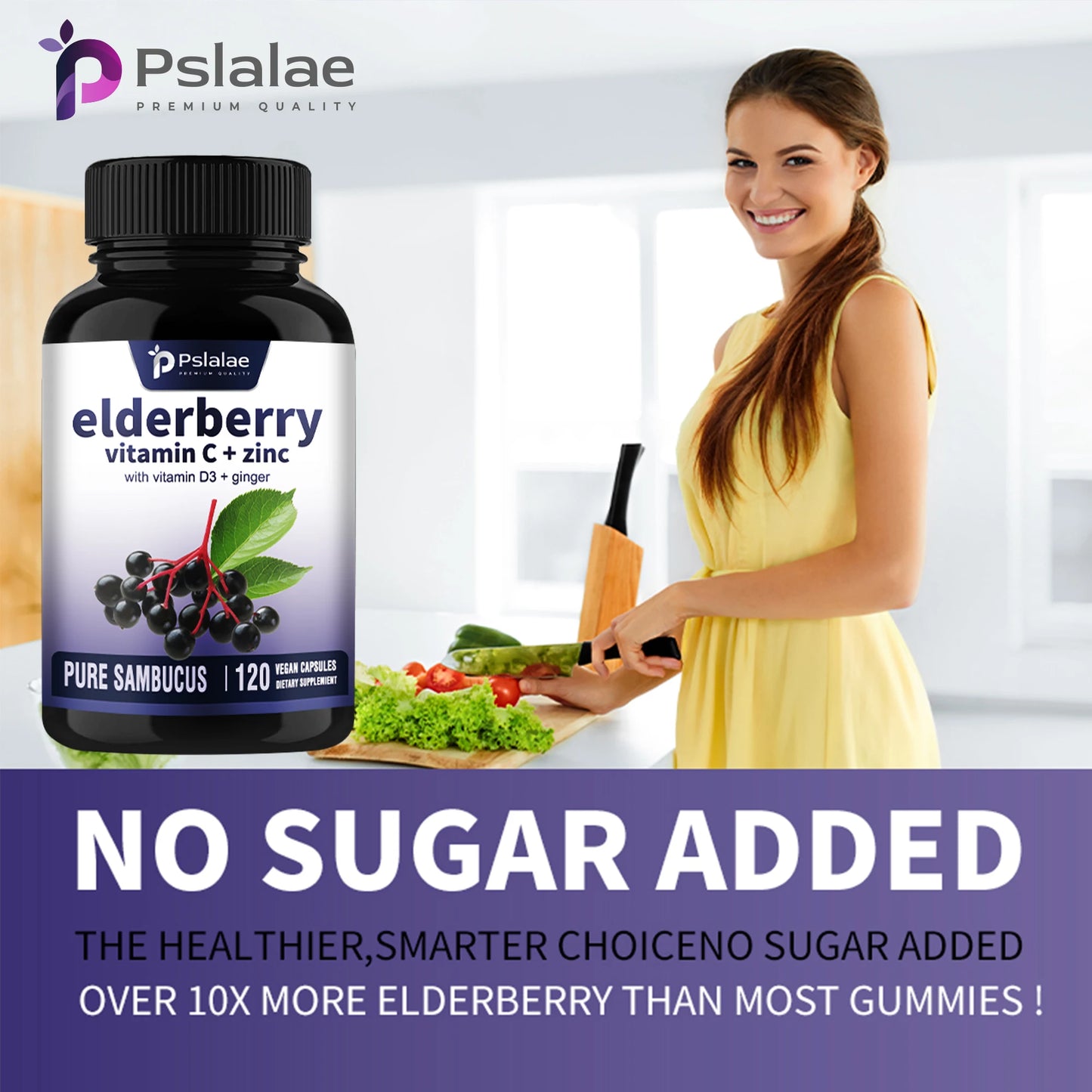 Elderberry, Vitamin C, Zinc, Vitamin D3, Ginger