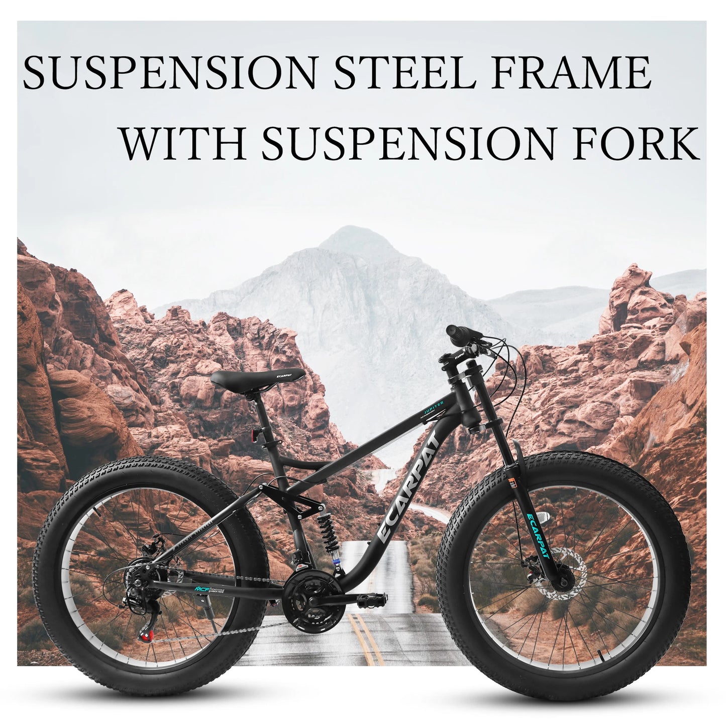 26 inch 21-Speed Fat Tire Mountain Bike for Men or Women