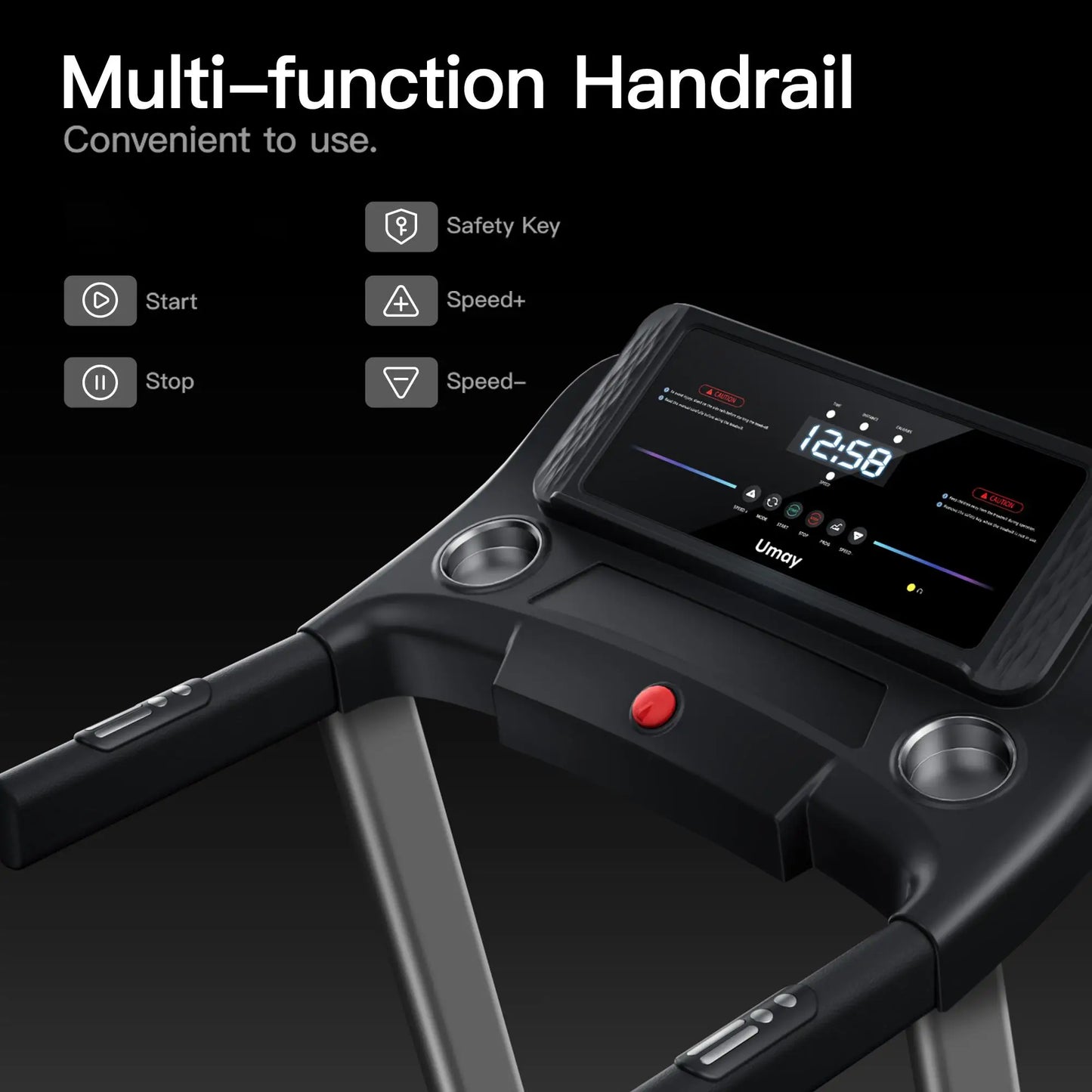 Treadmill, Folding, Incline, with Pulse Sensors, 3.0 HP Quiet Brushless, 300 Lb. Capacity