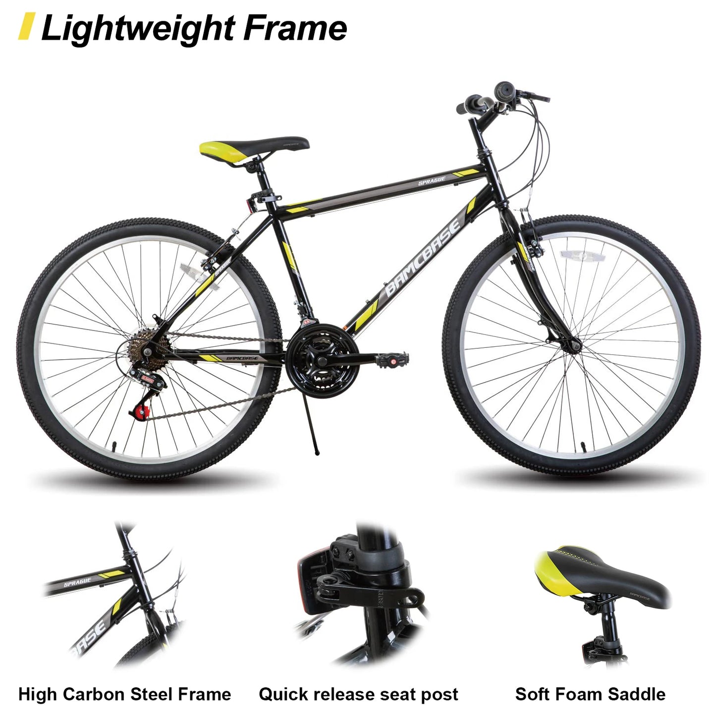 24 " or 26" 21-Speed Mountain Bike for Men or Women