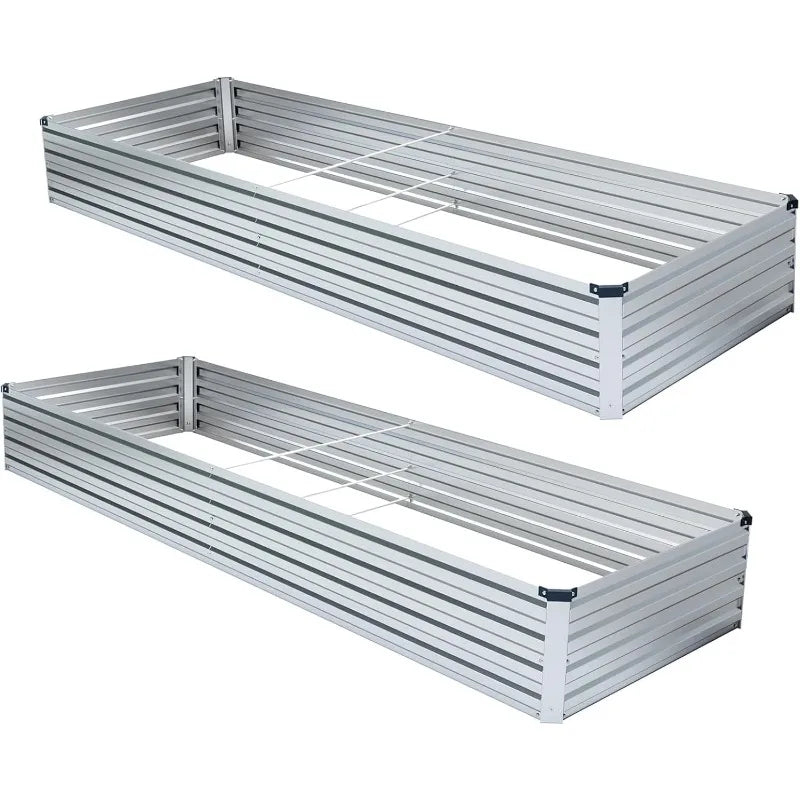 Set of two 6x3x1 ft. Galvanized Raised Garden Beds