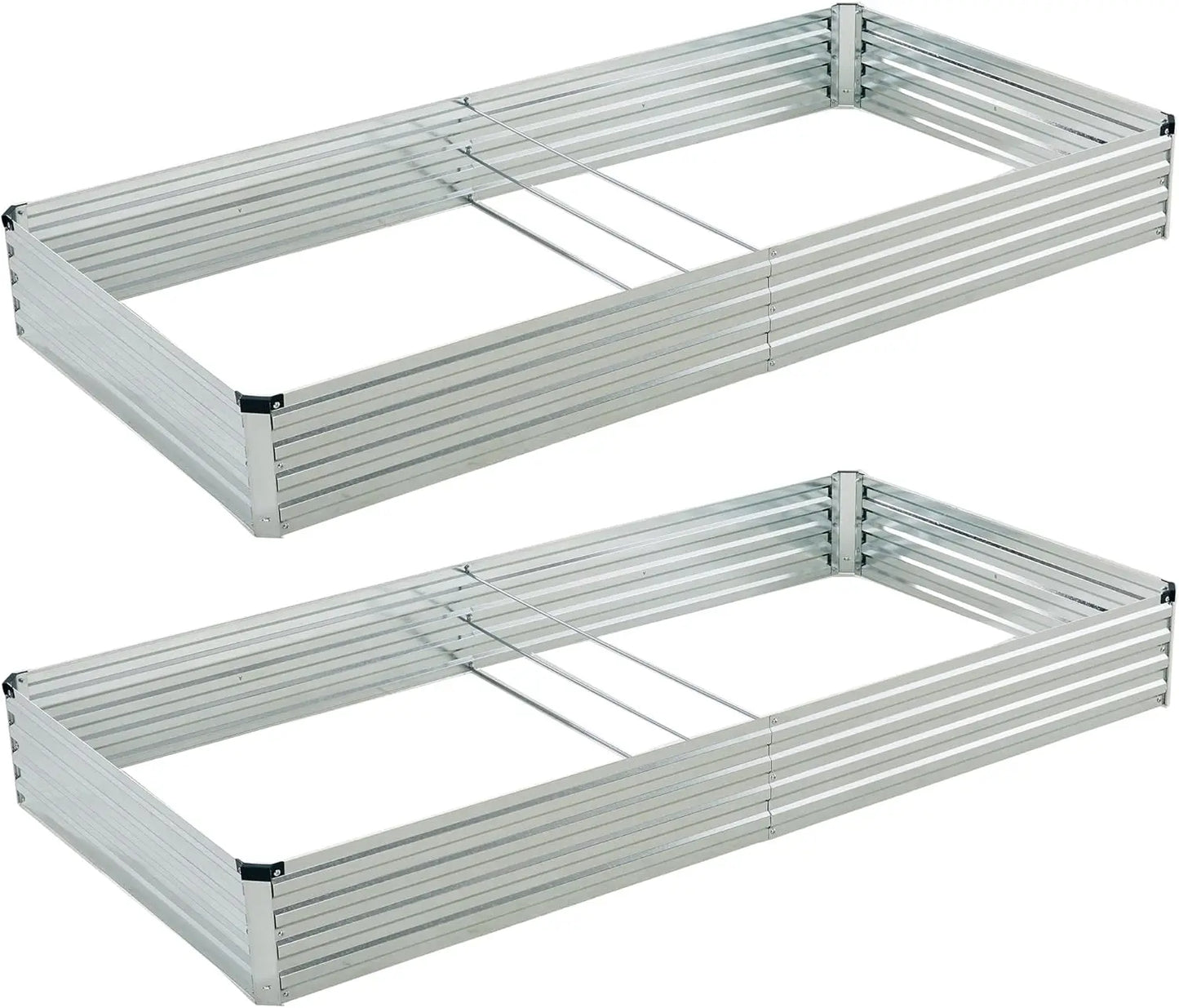 Galvanized Raised Garden Beds, 2 Pack, 8 ft. x 4 ft. x 1 ft.