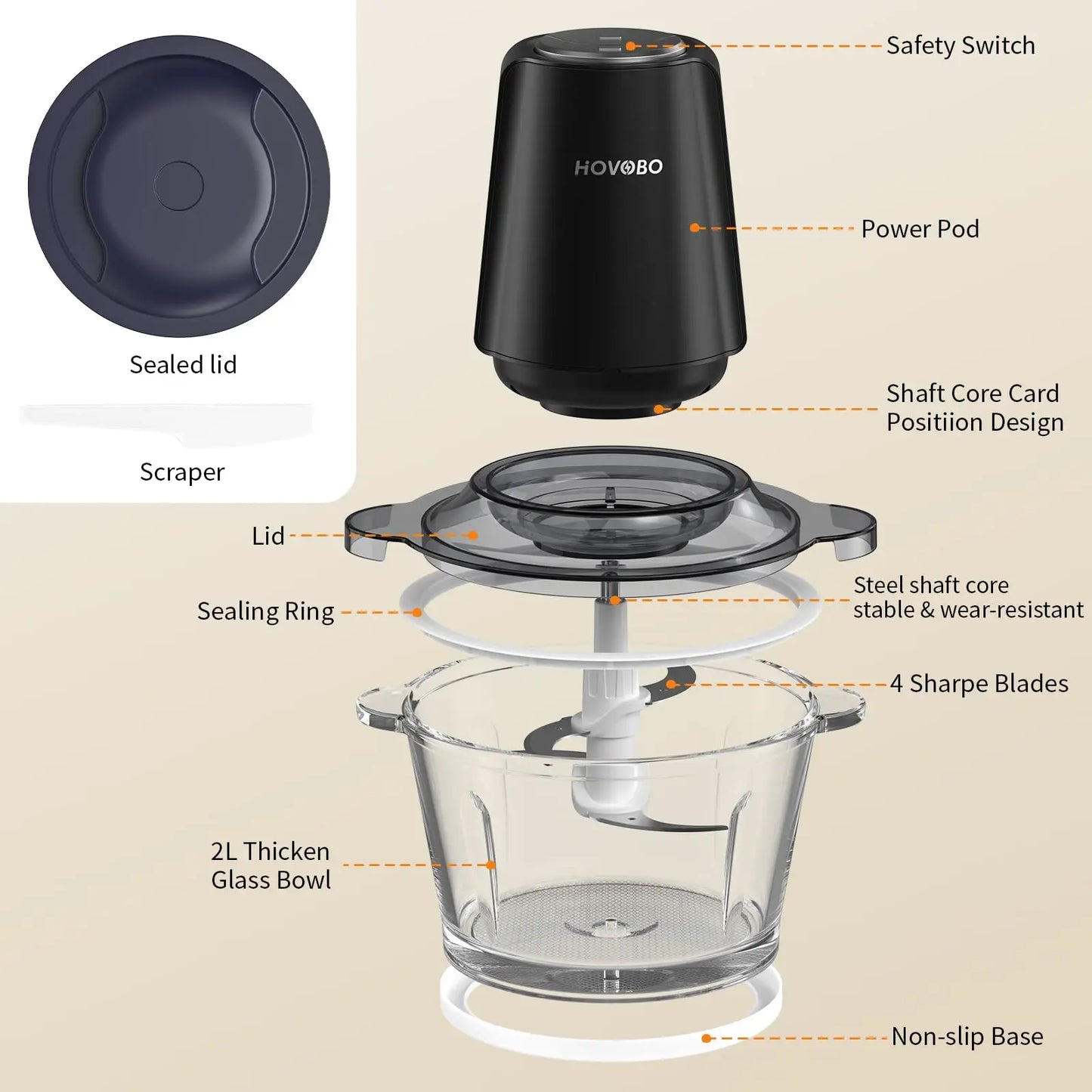 Food Processor & Meat Grinder 500W