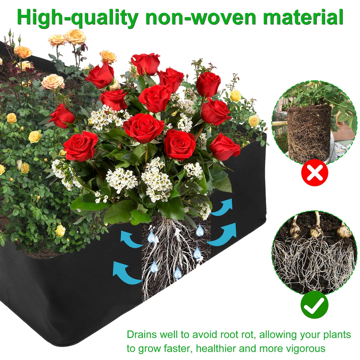 8 Grid Garden Planting Bags, Raised Bed, Portable, Reusable