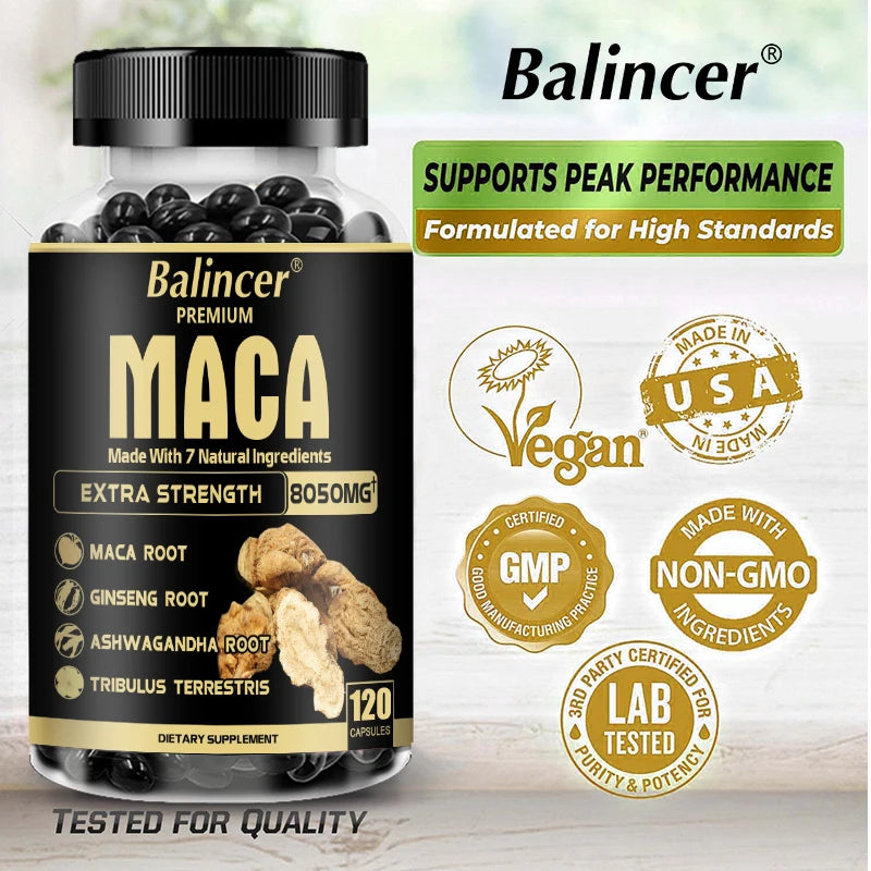 Maca Root, Ginseng Root, Boosts Energy