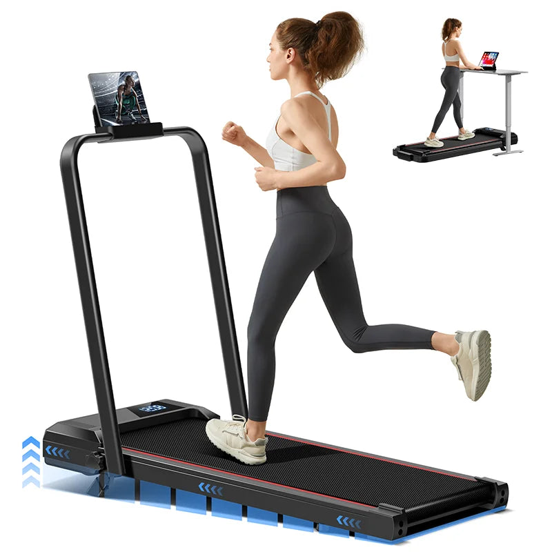 Walking Pad Treadmill; Fully Foldable; 0-9% Incline, Under-Desk