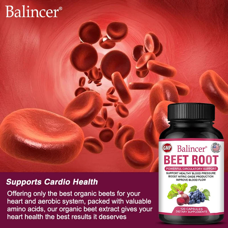 Beetroot Capsules Organic, Blood Pressure Health