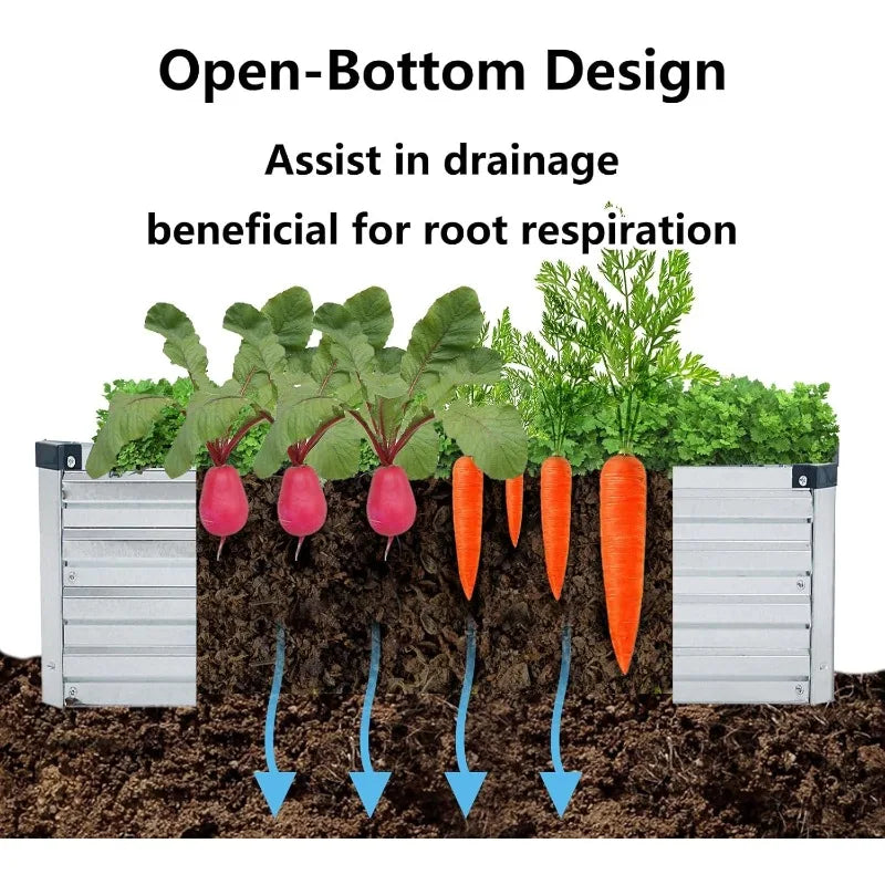 Set of two 6x3x1 ft. Galvanized Raised Garden Beds