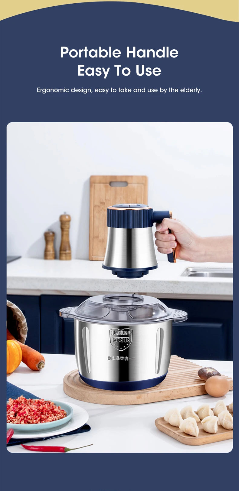 Meat Grinder/Food Slicer/Dough Mixer