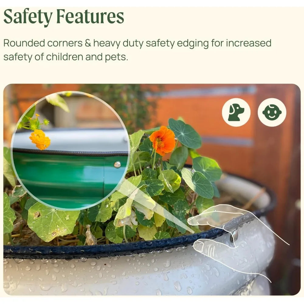 17" Tall U-Shape Raised Garden Bed, Coated Steel