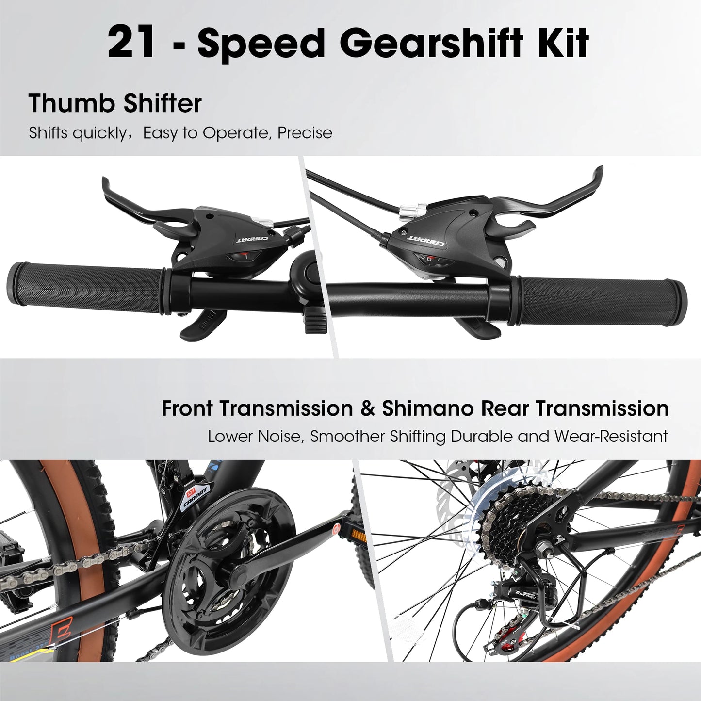 Ecarpat 21-Speed Mountain Bike 27.5 Inch Wheel for Men or Women