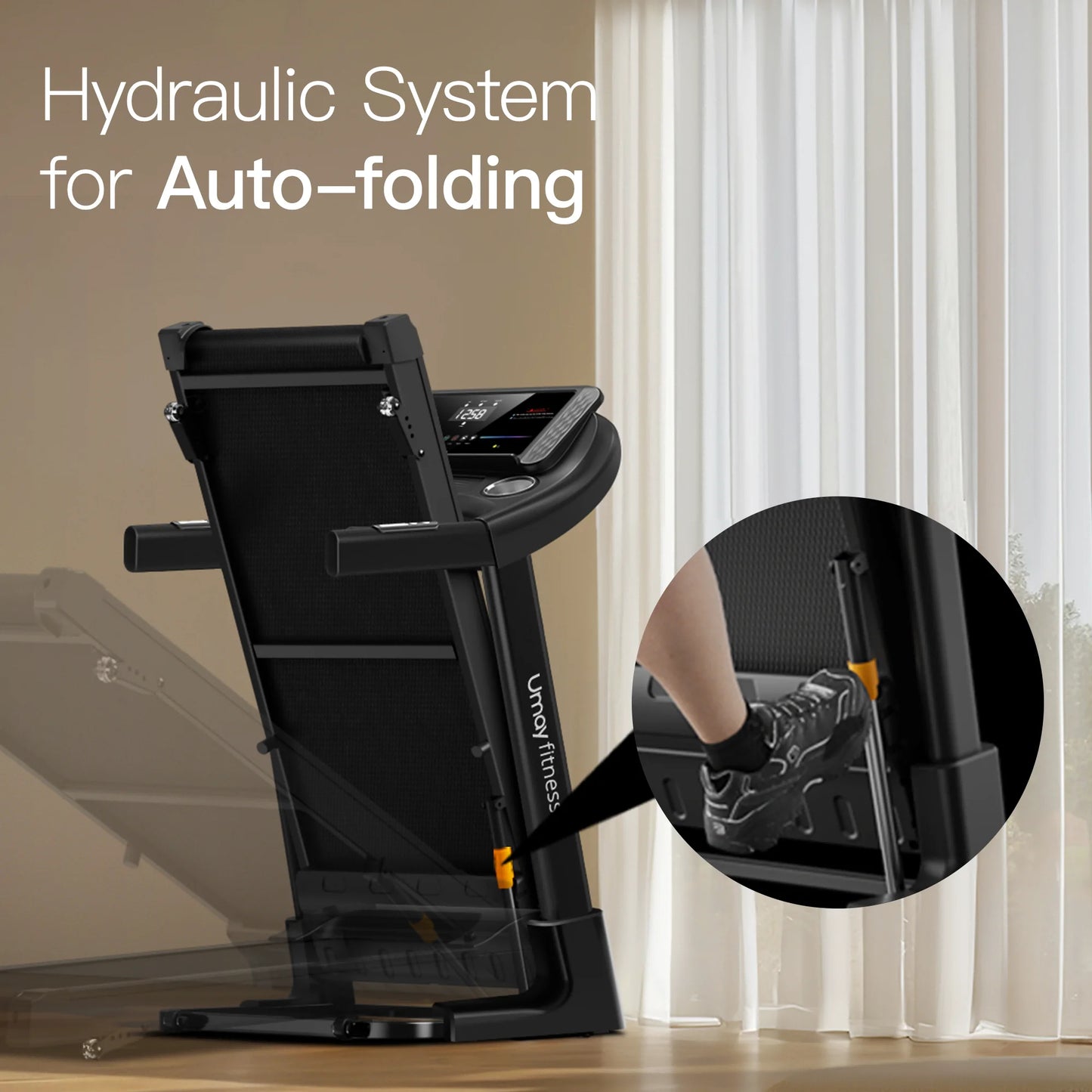 Folding Treadmill with Pulse Sensors, 3.0 HP, 300 Lb. Capacity