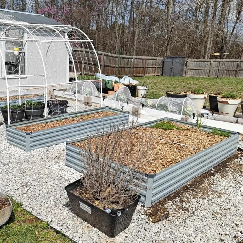 Galvanized Raised Garden Beds, 2 Pack, 8 ft. x 4 ft. x 1 ft.