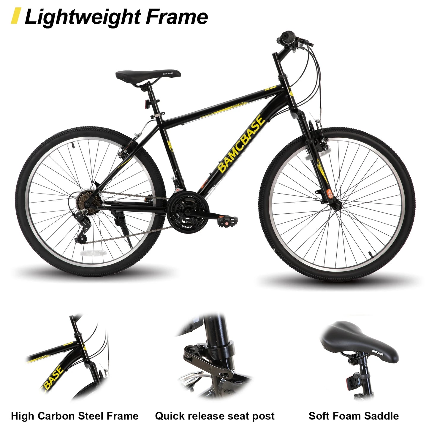 26, 27.5, or 29 Inch 21-Speed Mountain Bike for men or women