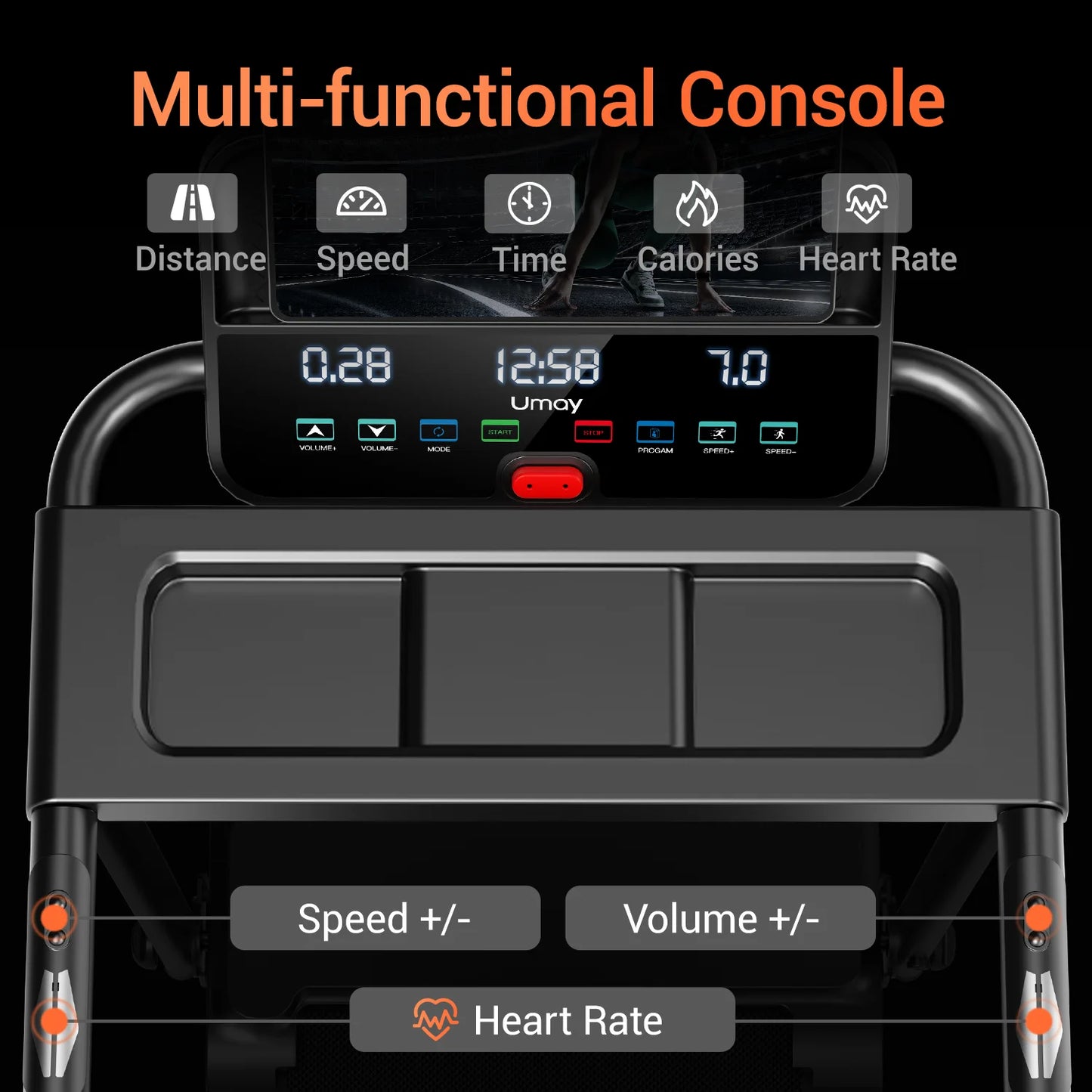 Treadmill, Foldable, 300 Lb. Capacity, Quiet Design