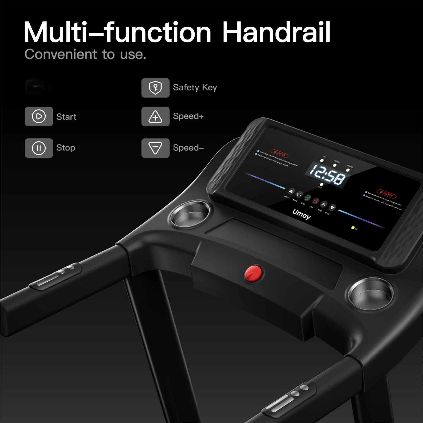 Folding Treadmill with Pulse Sensors, 3.0 HP, 300 Lb. Capacity