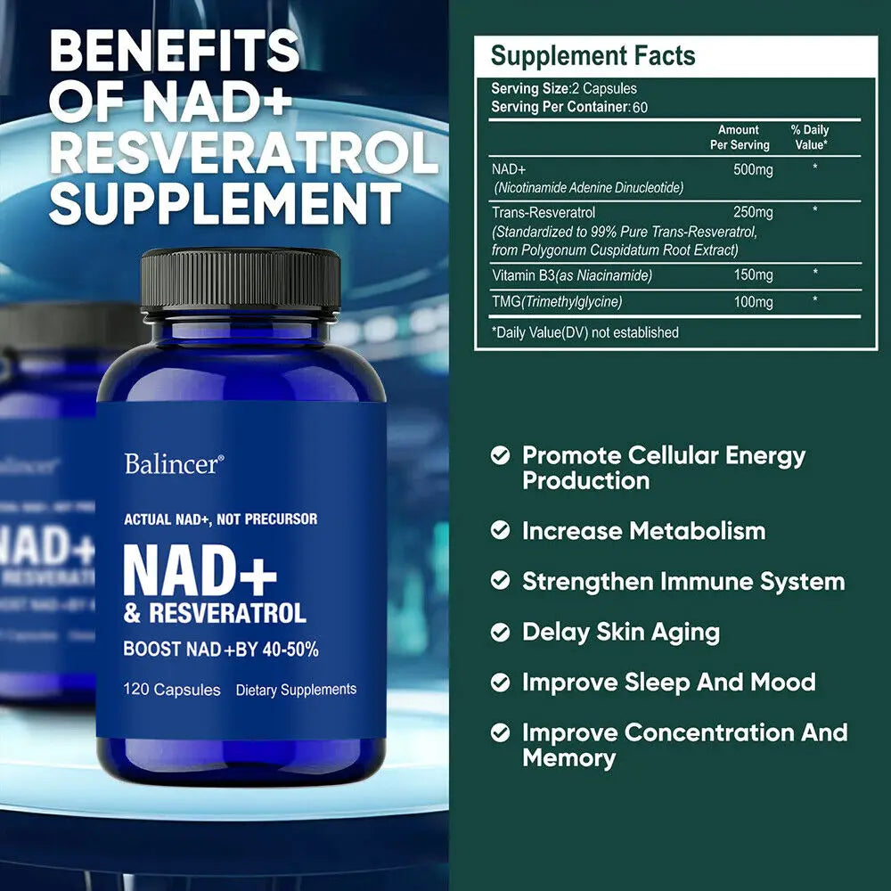 NAD Supplement, Resveratrol, Cellular Health