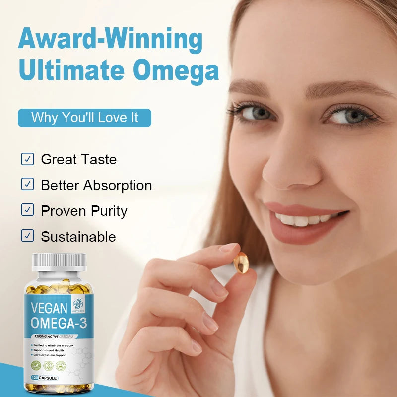 Vegan Omega-3, Plant-Based, Brain, Eye & Heart Health