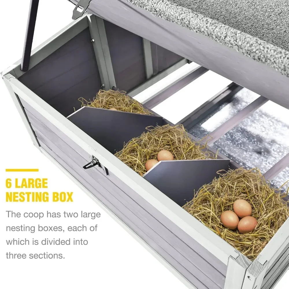 Chicken Coop, Extra Large for 8-10 Chickens, with Large Run