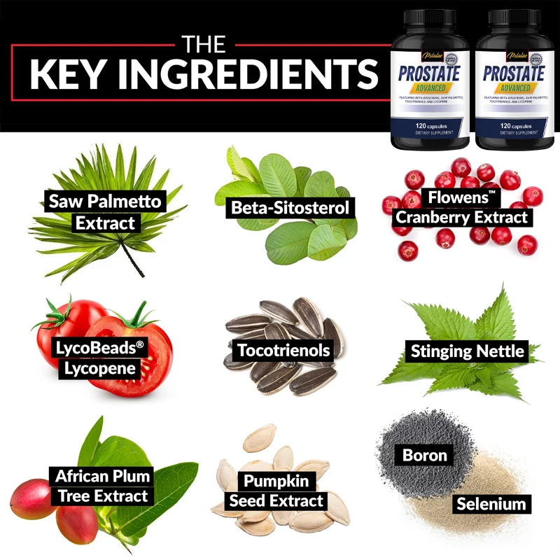 Prostate, Saw Palmetto, Lycopene, Nettle, Cranberry