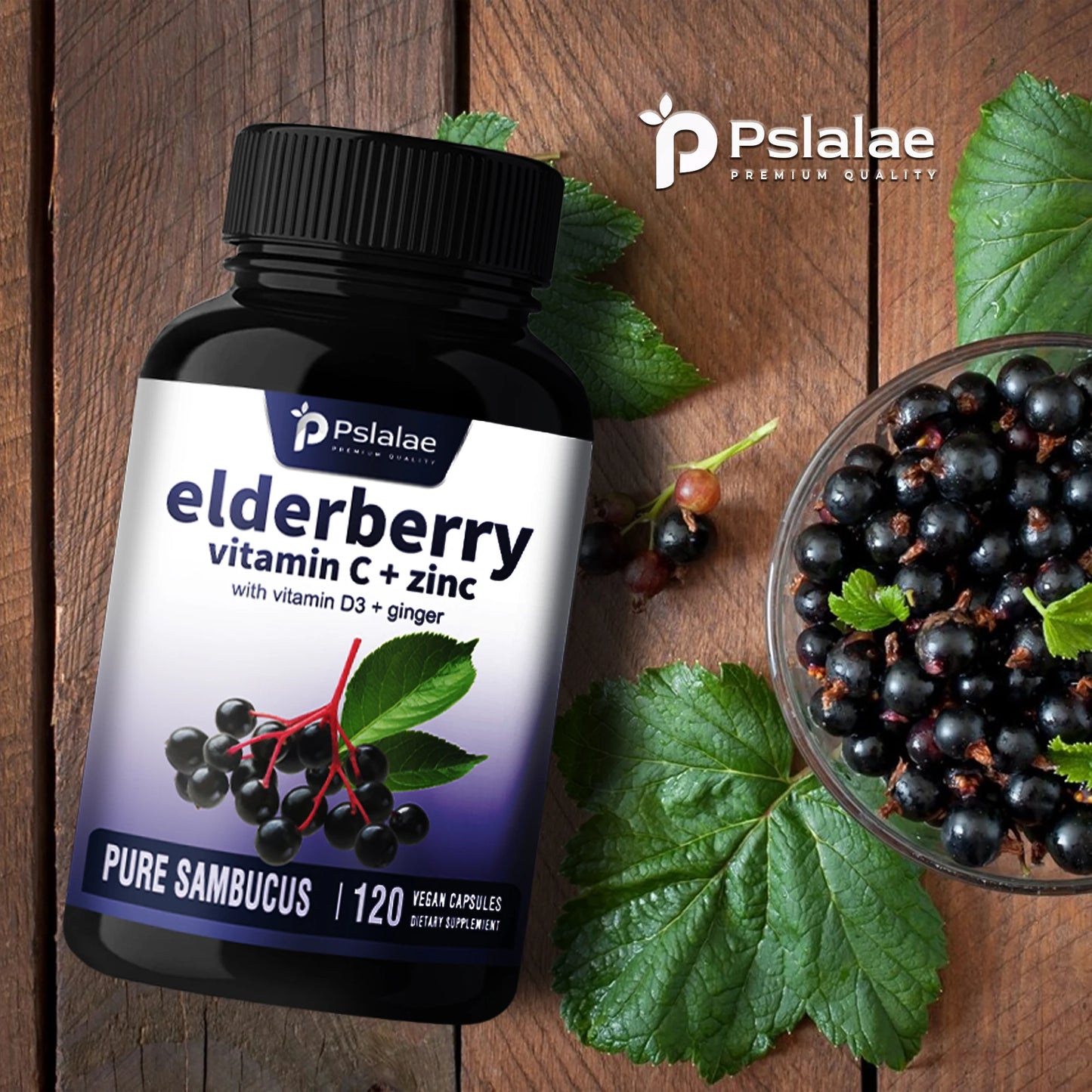 Elderberry, Vitamin C, Zinc, Vitamin D3, Ginger