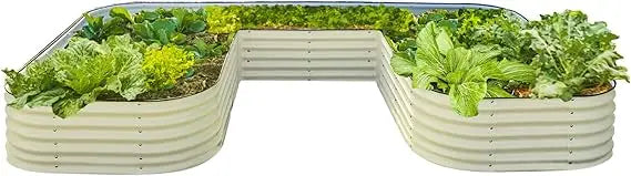 Raised Garden Bed, U-Shaped, 17" Tall, Metal, Jumbo Size