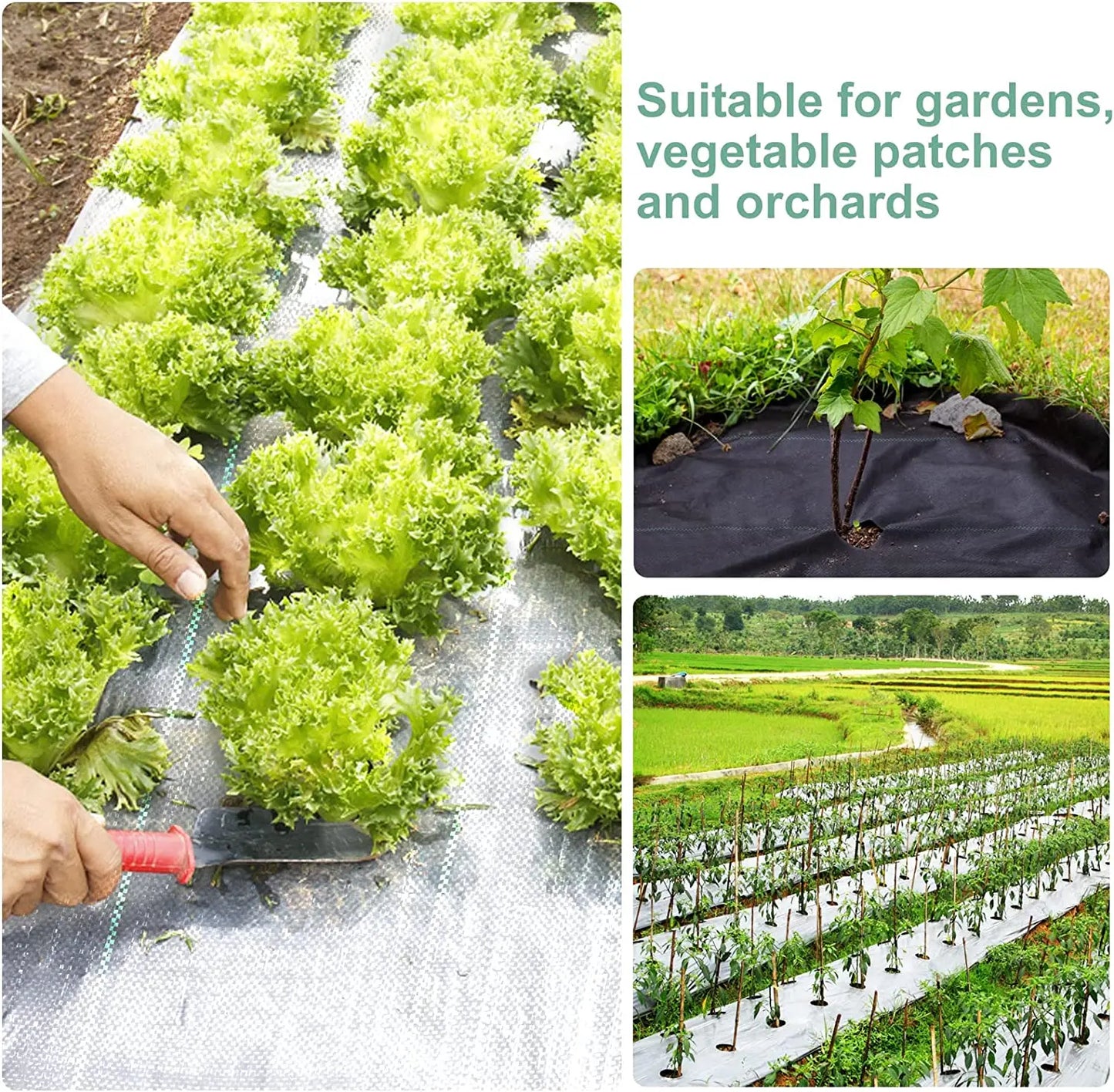 Weed Barrier Fabric, Heavy Duty, Woven Weed Control Fabric, Polyethylene