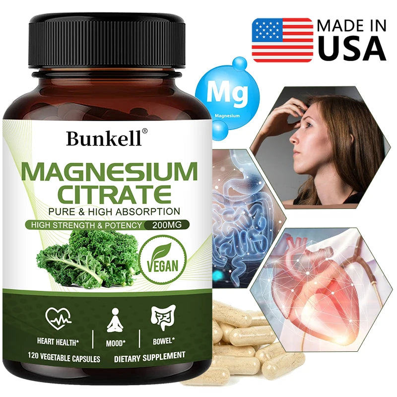 Magnesium Citrate, Supports Heart, Cardiovascular, Immune Health