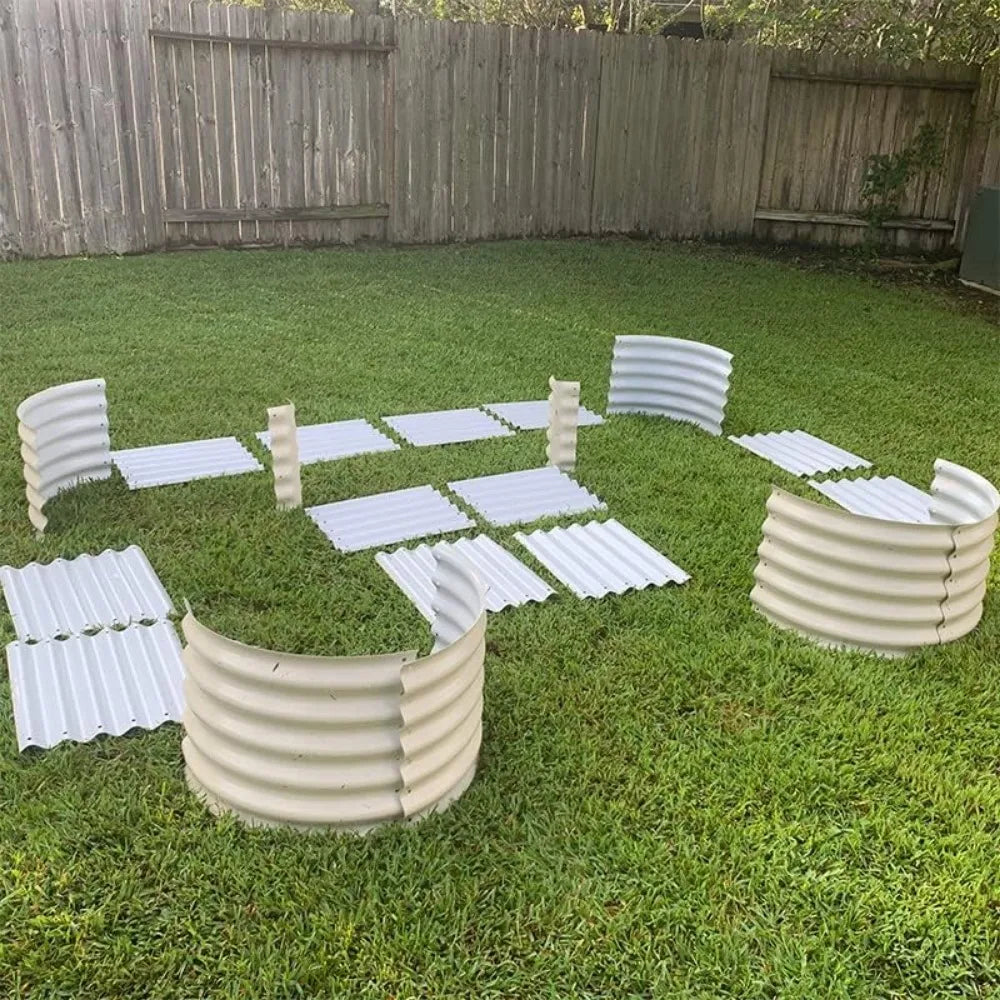 17" Tall U-Shape Raised Garden Bed, Coated Steel