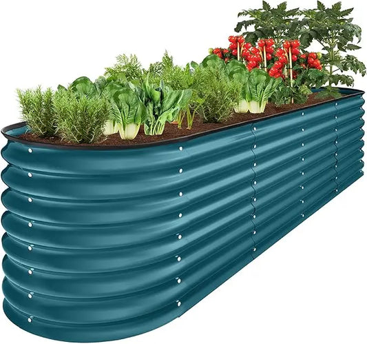 8x2x2ft Metal Raised Garden, W/ 4 Support Bars
