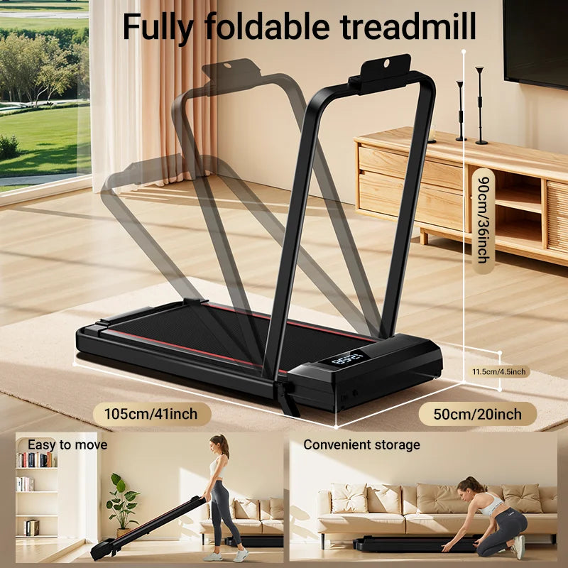 Walking Pad Treadmill; Fully Foldable; 0-9% Incline, Under-Desk