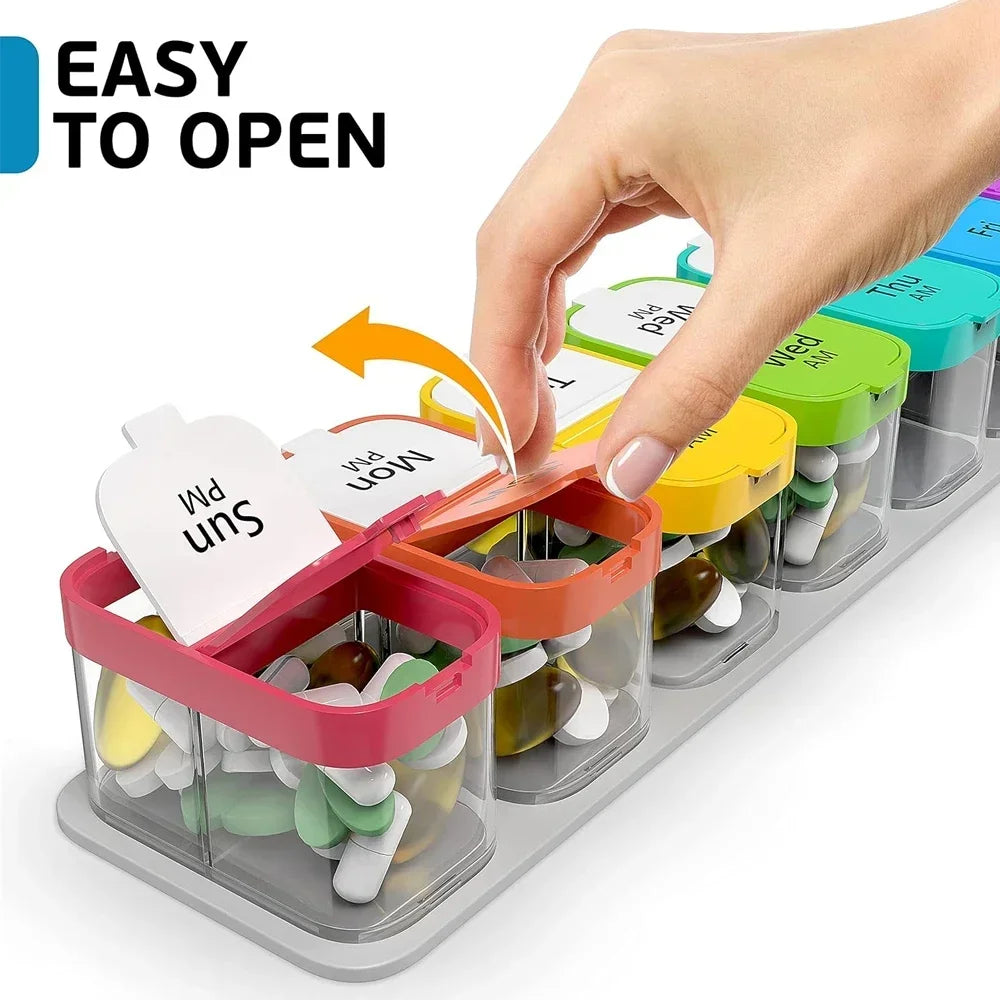 Large 7 Day Pill Organizer - Detachable Containers
