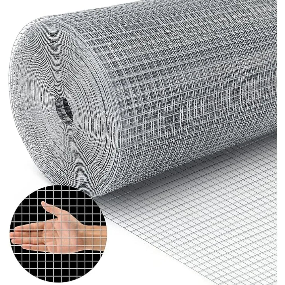 Chicken Wire Fence 19 Gauge Hardware Cloth,1/2 Inch 48inch×100ft, Galvanized Welded Cage Wire Mesh Roll Supports Poultry Netting