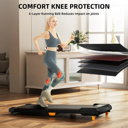 330 Lb. Cap. Treadmill, Under Desk, 5% Incline, 2.5 HP,  Portable