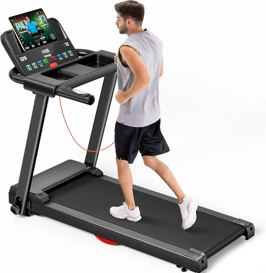 300 Lb. Cap. Folding Treadmill, 3.0 HP Quiet Motor, Heart Rate Sensor