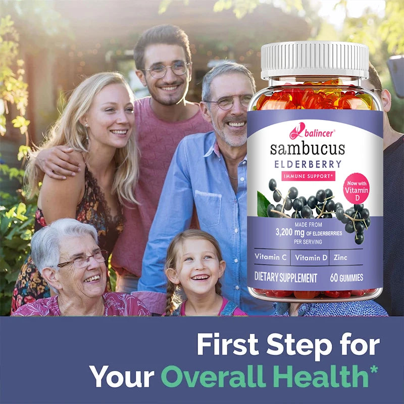 Elderberry Gummies, Vitamins C and D, Zinc