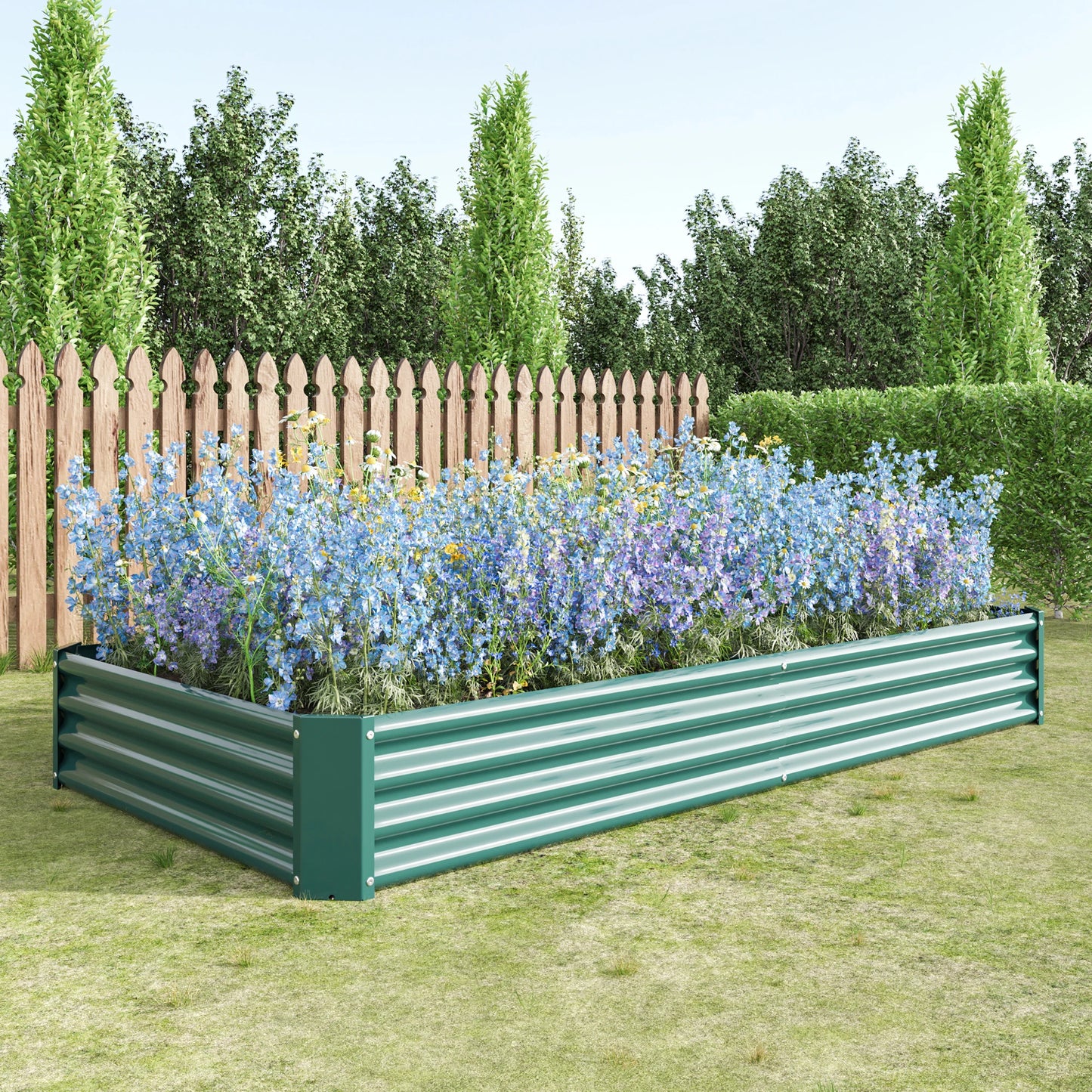 Metal Raised Garden Bed, 12 In. High, 7.6 x 3.7 Ft.