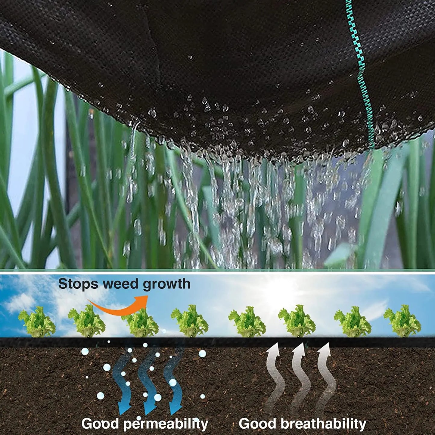 Weed Barrier Fabric, Heavy Duty, Woven Weed Control Fabric, Polyethylene