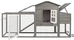 Chicken Coop/Tractor, Solid Wood, Large Run, Nest Box