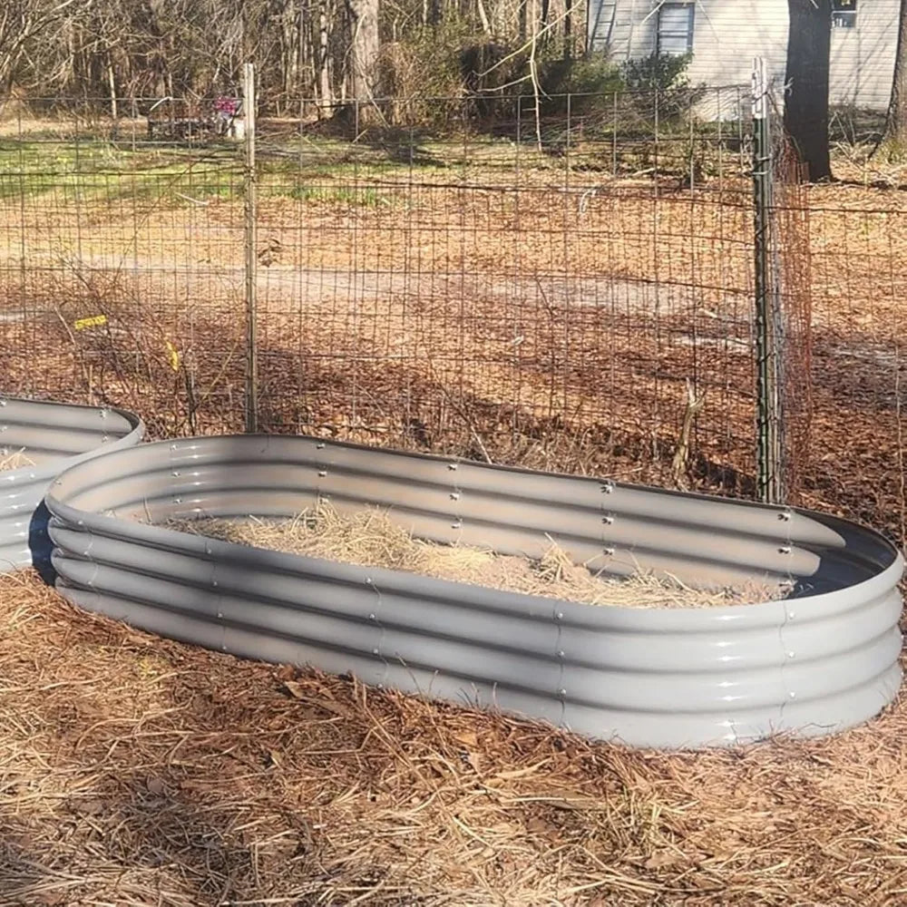 8-Pack Raised Garden Beds, 12 Inches High, 8 Ft. x 3 Ft., Galvanized