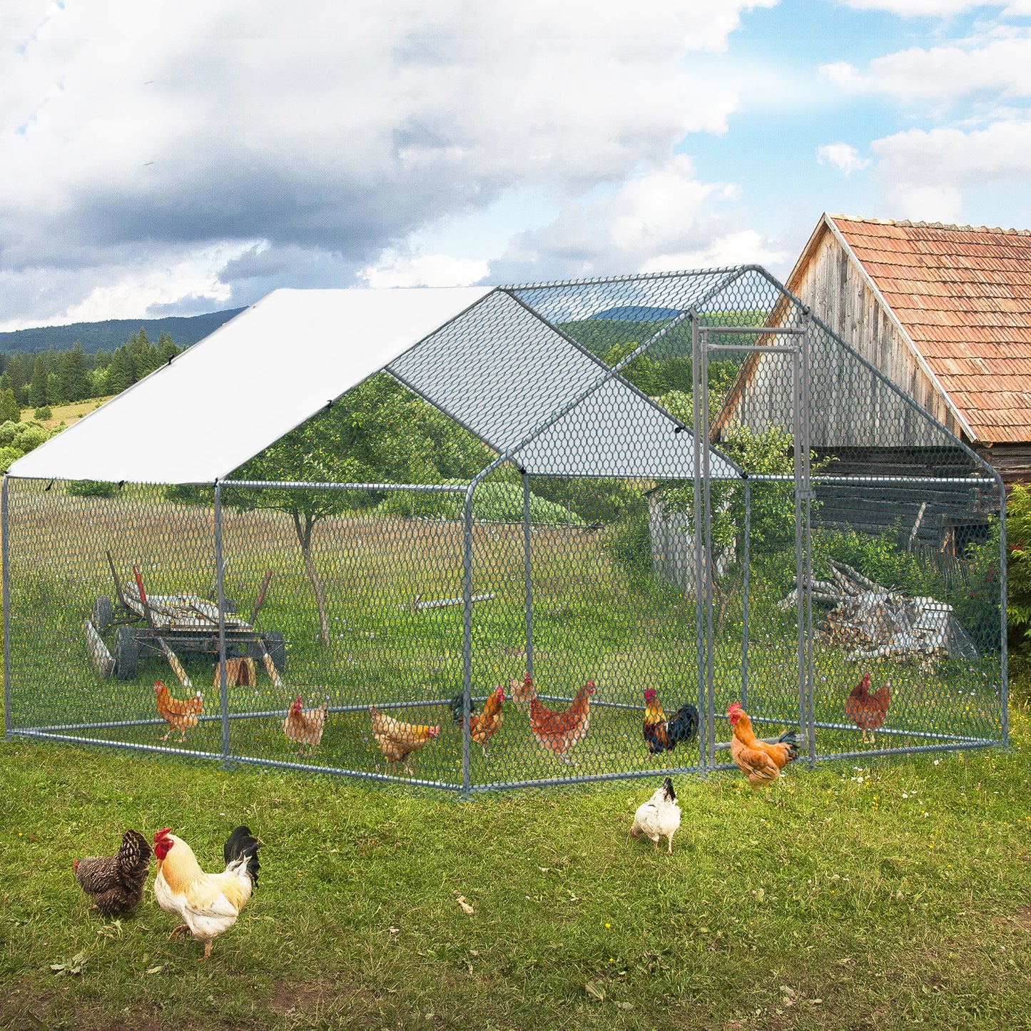 Large Metal Chicken Coop, Chicken Run, Animal Pen