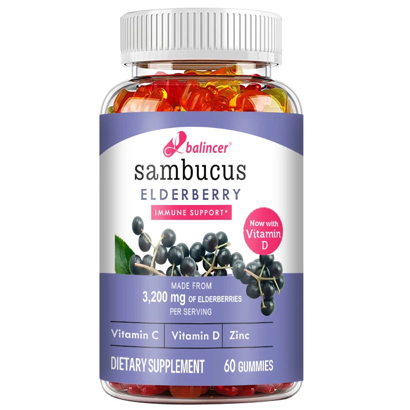 Elderberry Gummies, Vitamins C and D, Zinc