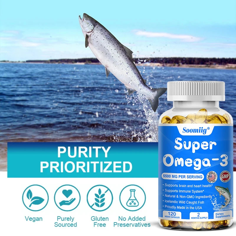 Wild Caught Omega 3 Fish Oil Softgels