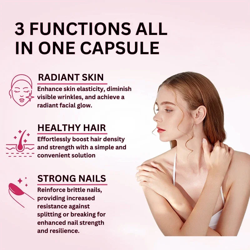 Collagen. Vitamin C, Biotin, Anti-Aging Support