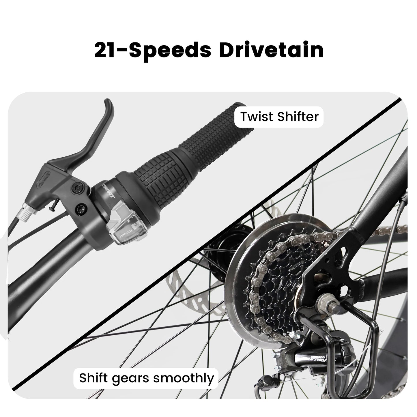 Ecarpat 26 Inch 21-Speed Fat Tire Mountain Bike