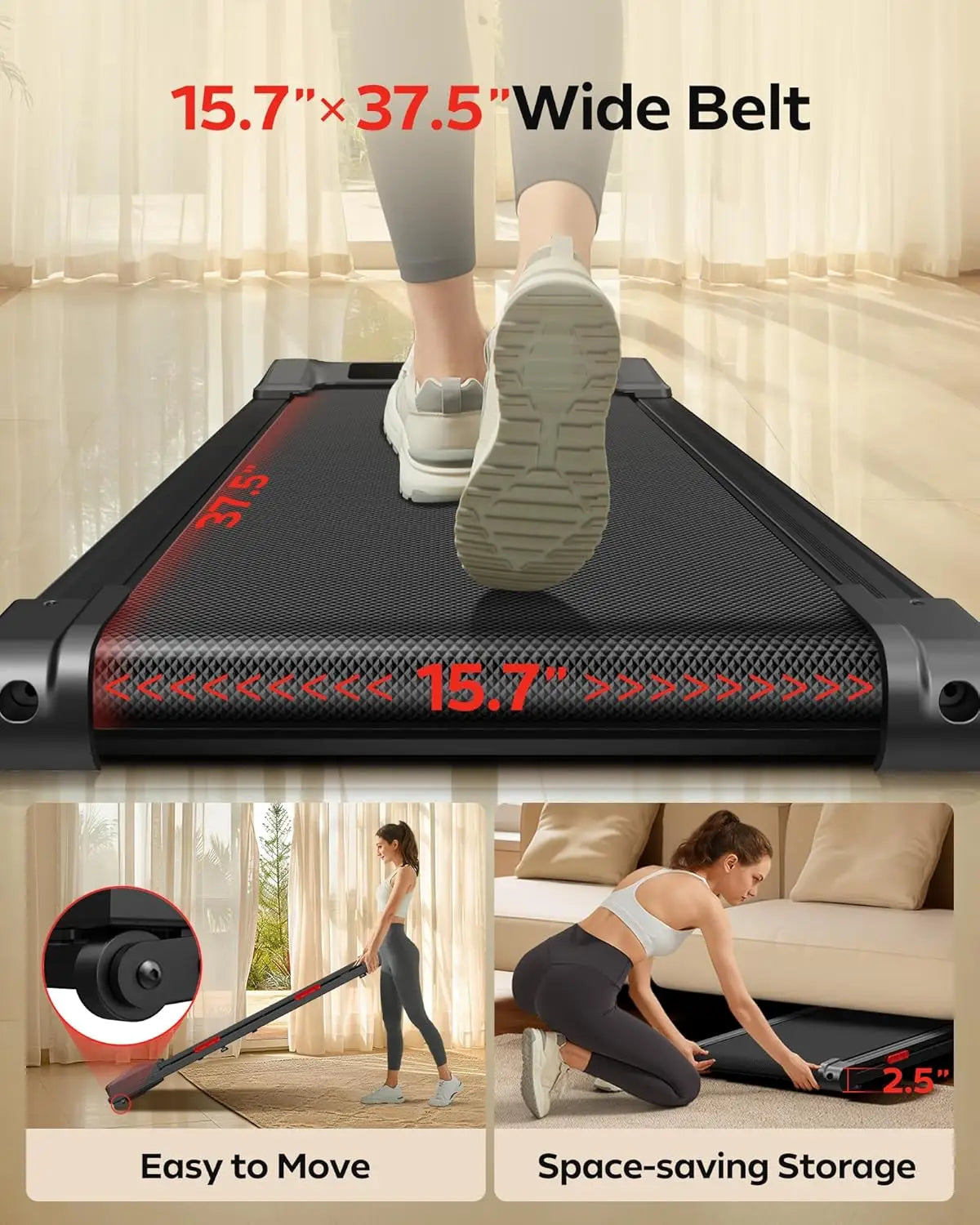 Walking Pad Treadmill with Incline, Under Desk