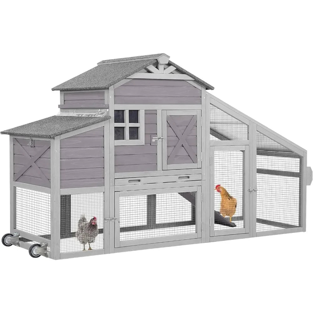 Chicken Coop/Tractor, Large Nesting Box, Easy to Move