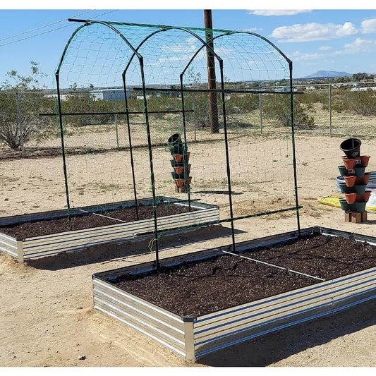 2 Pack 8x4x1 Foot Galvanized Raised Garden, 4 Plastic Corners