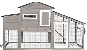 Chicken Coop/Tractor, Solid Wood, Large Run, Nest Box